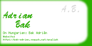 adrian bak business card