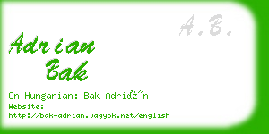 adrian bak business card